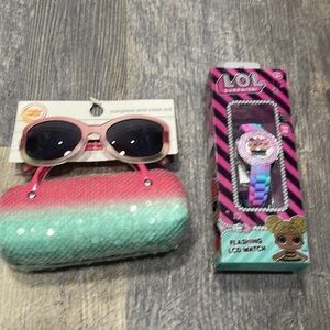 Kids set - sunglasses and case & Lol Watch